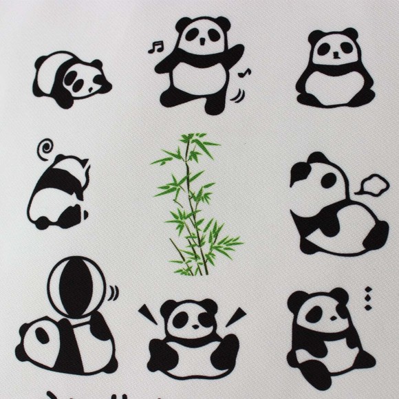 Panda Tote Bag White Flannel Fabric Kpop Tote Bag - Picture 4 of 7